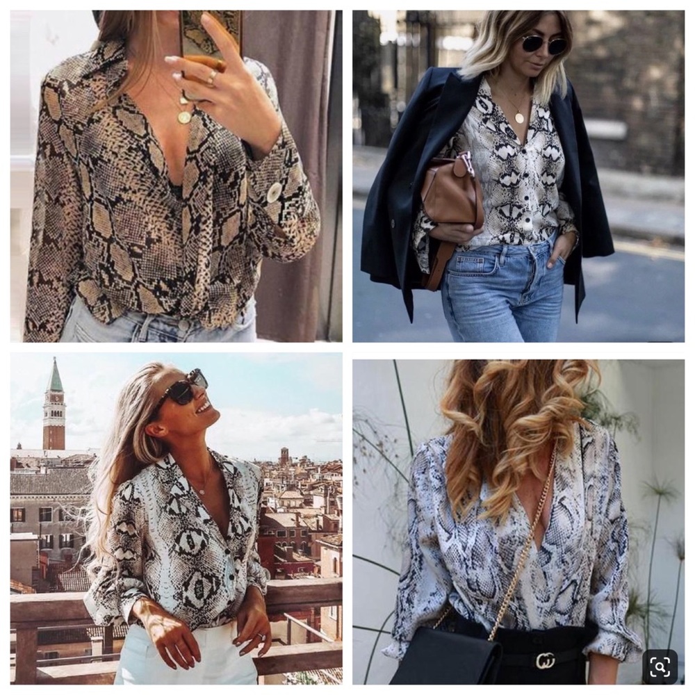Equipment - Snakeskin print silk shirt